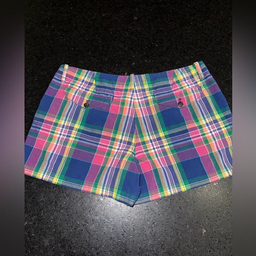 UEC RALPH LAUREN SPORT BRIGHT MULTICOLOR Plaid 100% Cotton Lightweight Shorts 8